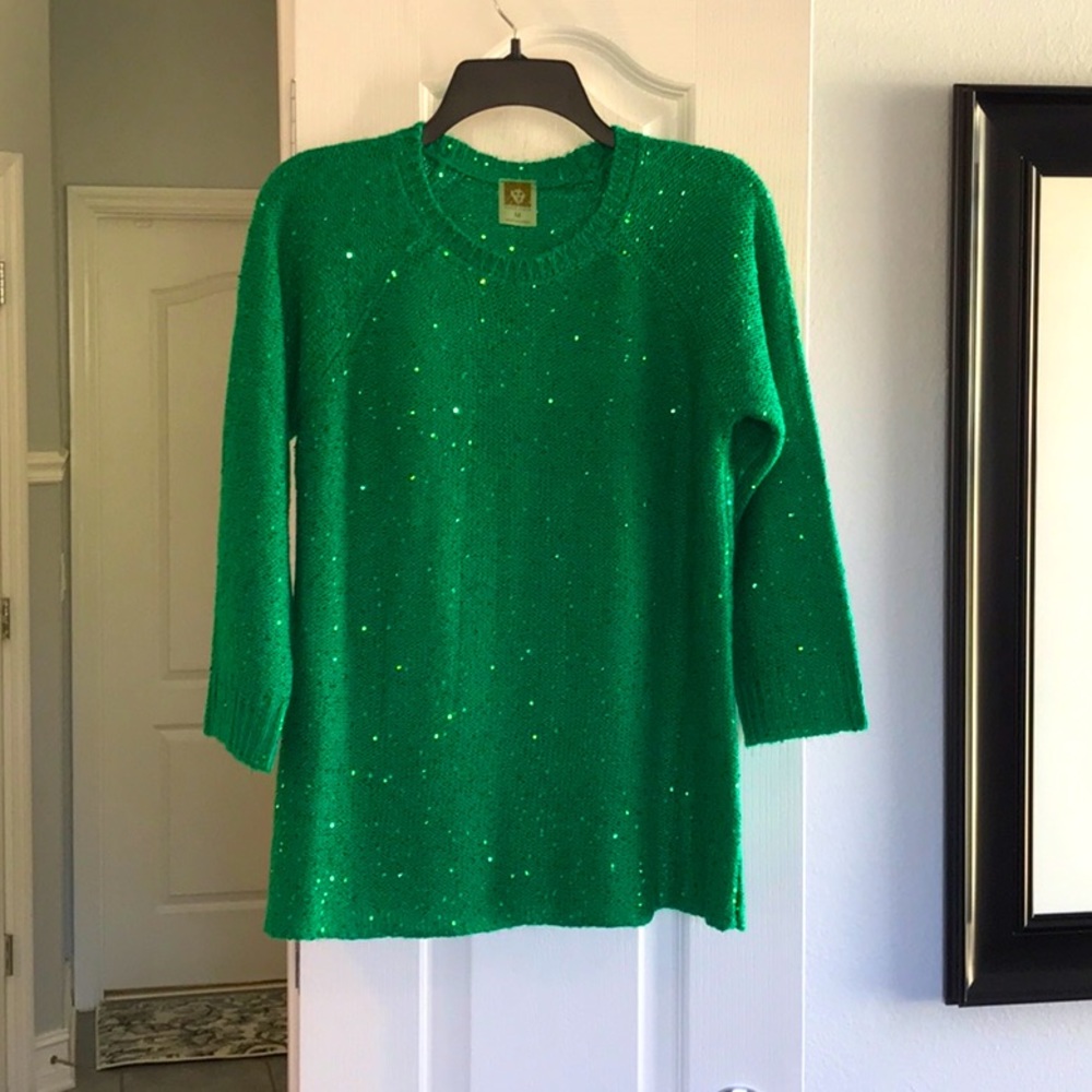 Green sequin sweater